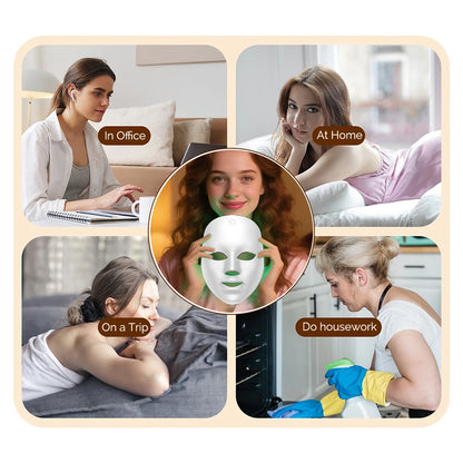 7-1 Color Red Light Therapy Facial Mask – Advanced At-Home Skincare