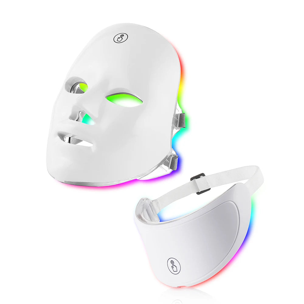 7-1 Color Red Light Therapy Facial Mask With Neck Red Light Therapy Mask