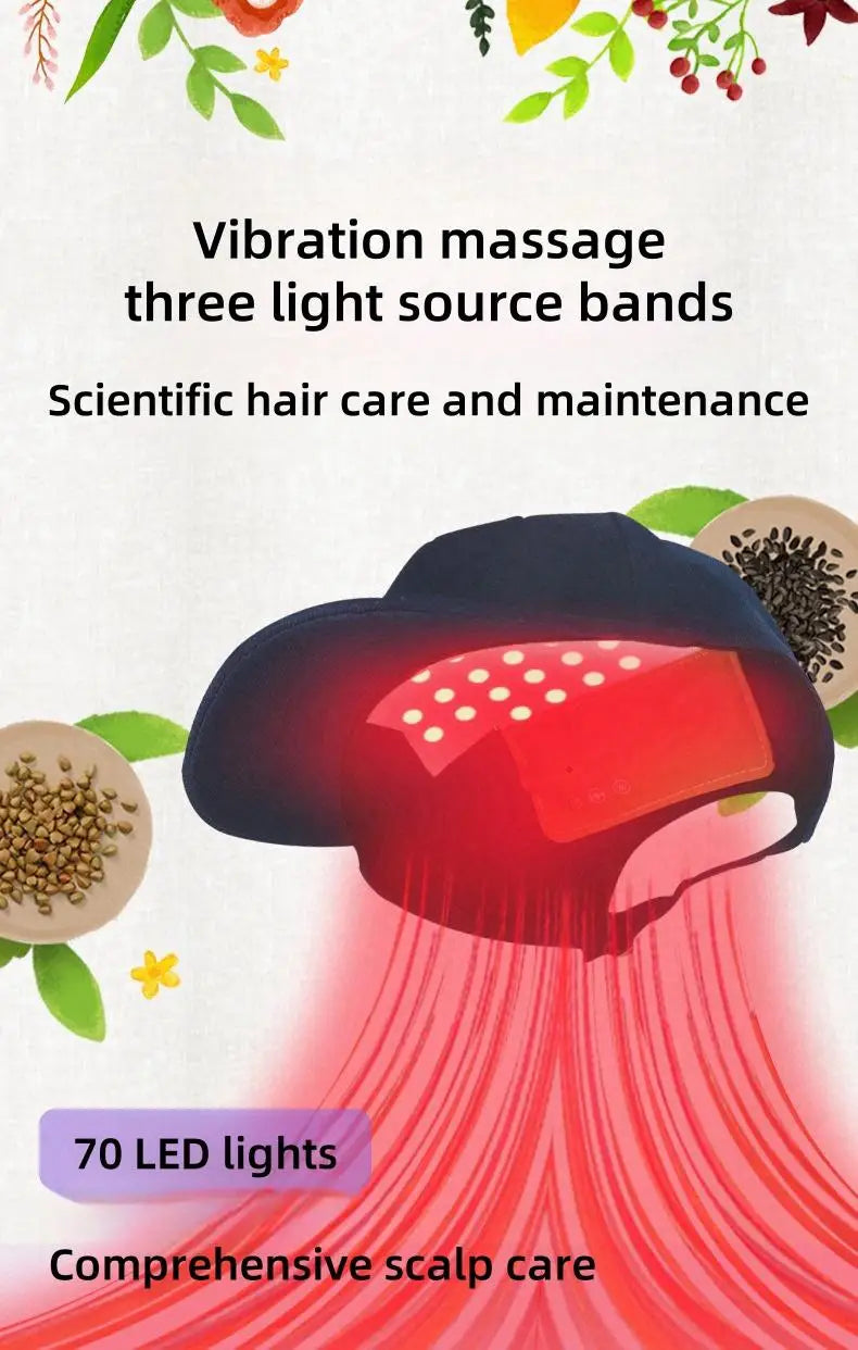 Red Light Hair Growth Cap  Infrared Anti-hair Loss Therapy Device Prevents Hair Loss and Promotes Scalp Blood Circulation