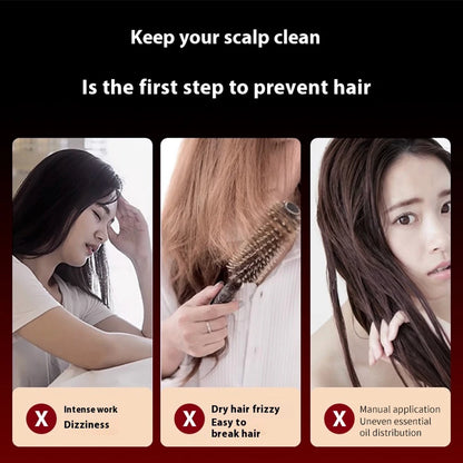 Electric Vibration Massage Comb Red Light Hair Growth Massage Scalp Brush Anti Hair Loss Liquid Oil Applicator Hair Care